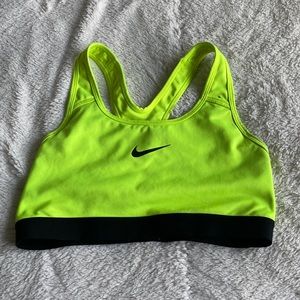Neon yellow Nike sports bra